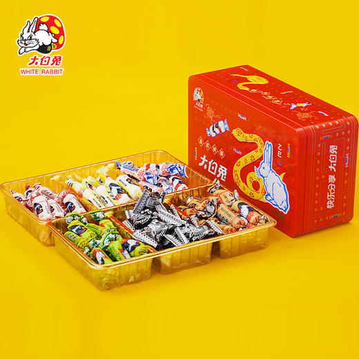【年货好礼！大白兔金蛇纳福】大白兔奶糖礼盒装 388g糖果 6口味什锦糖 金蛇纳福礼盒喜糖-QQ 商品图3