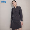 NUTS灰色复古气质通勤收腰设计感西装短款长袖连衣裙女241103174B 商品缩略图1