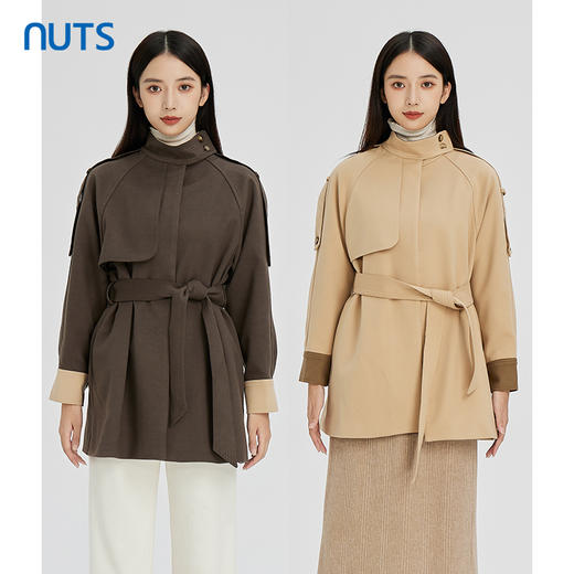 NUTS纯色高级设计感百搭收腰显瘦通勤中款外套女241042537 商品图3