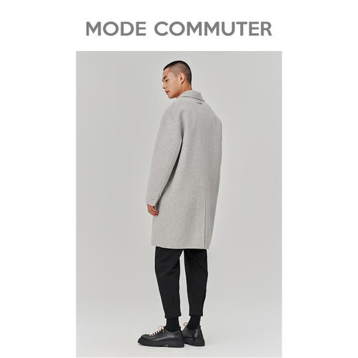 MC |MODE COMMUTER冬季落肩双排扣通勤休闲翻领长款大衣男MCD126072J 商品图2