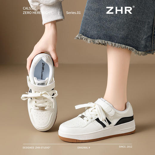 ZHR则则厚底增高板鞋女耐磨软底小白鞋春秋新款ins百搭运动休闲鞋 商品图9