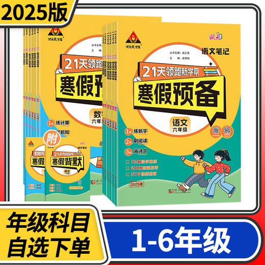 2025状元笔记寒假预备21天领跑新学期寒假衔接作业一二三四五六年级语文数学人教版北师大版 商品图0