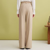 EITIE爱特爱通勤百搭垂坠宽松高级感卡其色阔腿休闲裤春新款A2505503 商品缩略图4