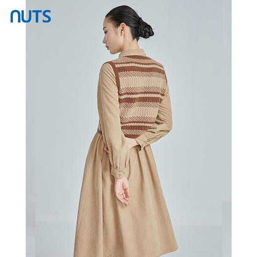 NUTS复古气质通勤百搭针织衬衫长袖连衣裙两件套241103141B 商品图1