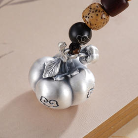 子佩集S999银【万柿如意】钥匙扣【YSY005】纯银柿子底部可转动小摆件2412