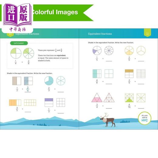 【中商原版】IXL Fractions and Decimals Workbook Grade 4 美国IXL教辅 分数和小数练习册 四年级 英文原版进口图书 小学数学学习 商品图3