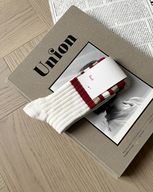 现货 THS 12.30-无 PS女士 条纹拼色中筒针织袜 3色  CU216 CU212 商品图2