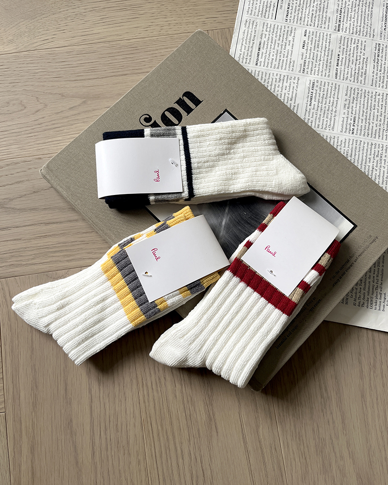 现货 THS 12.30-无 PS女士 条纹拼色中筒针织袜 3色  CU216 CU212