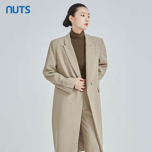 NUTS时尚优雅英伦风高级百搭中长款西装外套女241048391 商品图3