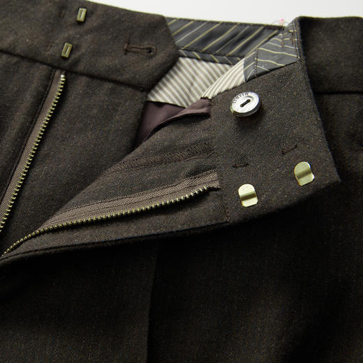 谜底锥形裤女2025春季新品通勤风设计感羊毛混纺九分裤251MK0004 商品图3