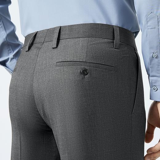 柒牌男装西裤男2025春季新款色织格纹休闲商务修身版犀牛褶西装裤128H72230 商品图2