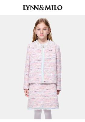 【春上新】【3折】8楼琳麦罗 LYNN&MILO 粉彩粗纺盘带绣小香风套装  吊牌价：2098元  活动价：629元