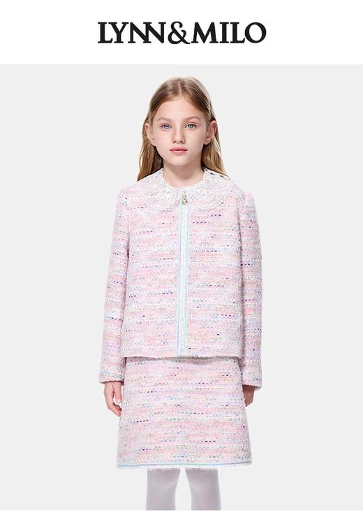 【春上新】【3折】8楼琳麦罗 LYNN&MILO 粉彩粗纺盘带绣小香风套装  吊牌价：2098元  活动价：629元 商品图0