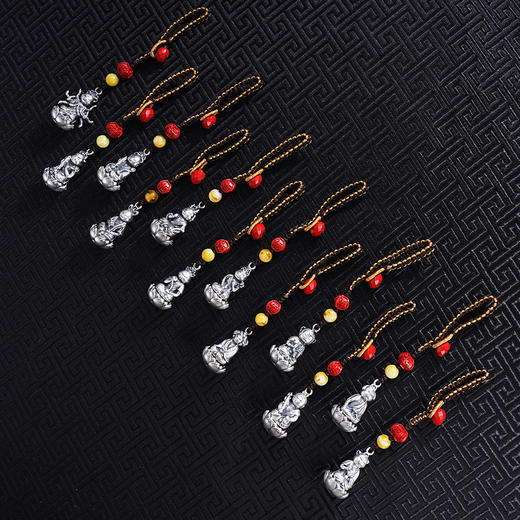 子佩集S999银【生肖护法】钥匙扣【PJ000562】纯银仿古十二生肖底座可转动2412 商品图1