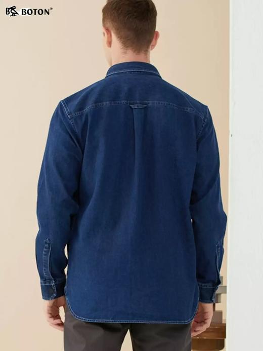 波顿男士高端柔软牛仔长袖衬衫休闲百搭外套MS619123 商品图2