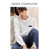 MODE COMMUTER旗舰店商场同款纯棉圆领长袖男拼接印花多色上衣 商品缩略图4