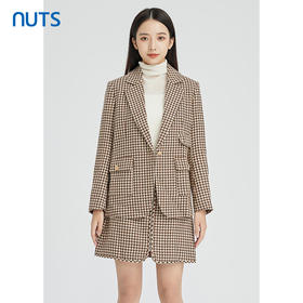 NUTS秋冬款气质百搭设计感休闲时尚通勤格子西装外套女241048150B