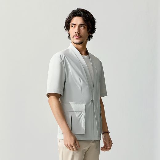 【柴云龙同款】柒牌男装新中式中国风开衫夏季新款男士短袖汉服外套128K71320 商品图4