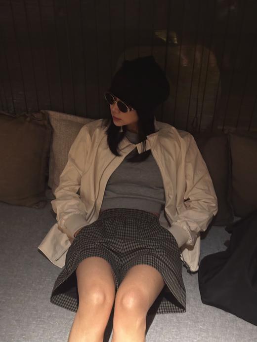 顺丰包邮34746洛诗琳新款四季可搭复古莱赛尔高腰阔腿显瘦格纹短裤女853 商品图4