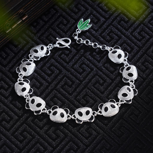 子佩集S990银【熊猫家园】手链【DSSL001】纯银大师工坊原创作品熊猫花丝珐琅彩2412 商品图6