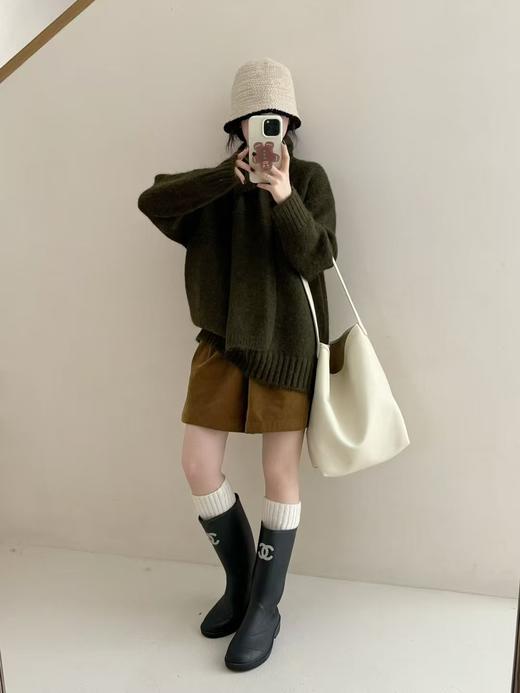 【YW】无忧购“清仓福利”韩版大V领毛衣女可拆卸围脖宽松慵懒气质显瘦休闲百搭针织衫86087（截单后7天发货) 商品图9