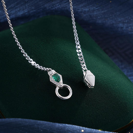 子佩集S925银【绿眼灵蛇】套链【FYL-1132】纯银时尚项链2412 商品图4