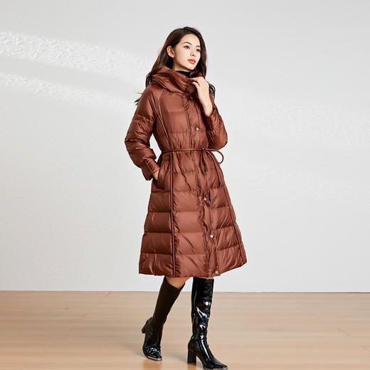 【高货kbnq】全新升级【铂金会员910/天猫1239/差价329】(22606) 洛诗琳新款简约风时尚修身90绒加厚保暖连帽冬天外套 商品图3