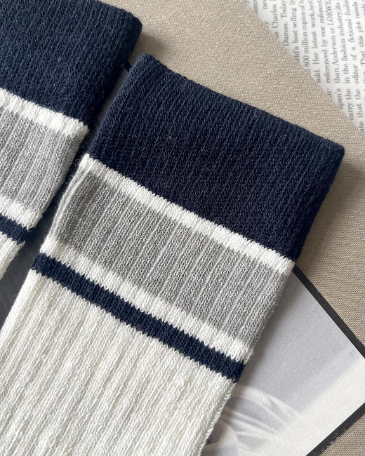 现货 THS 12.30-无 PS女士 条纹拼色中筒针织袜 3色  CU216 CU212 商品图6