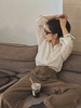 顺丰包邮洛诗琳45939极简法式松弛亚麻色织细条纹多穿衬衫女700 商品缩略图0