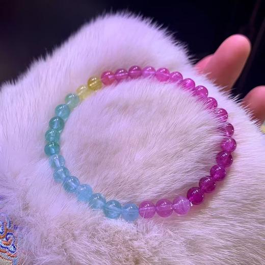 5mm-6mm单圈彩虹碧玺手链 商品图0