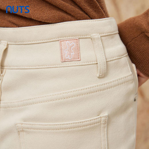 NUTS冬季新品时尚纯色直筒修身显瘦水洗牛仔长裤女344112207 商品图3