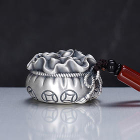 子佩集S999【八方来财】手把件【YSY002】纯银仿古底部可转动2412