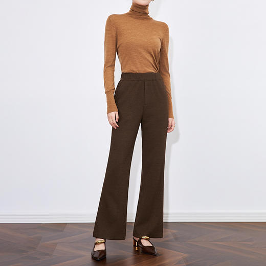 【高货wl】全新升级【铂金会员238/天猫339/差价101】(12856) 洛诗琳百搭时髦休闲运动修身松紧腰设计微喇磨毛裤女冬新款 商品图0