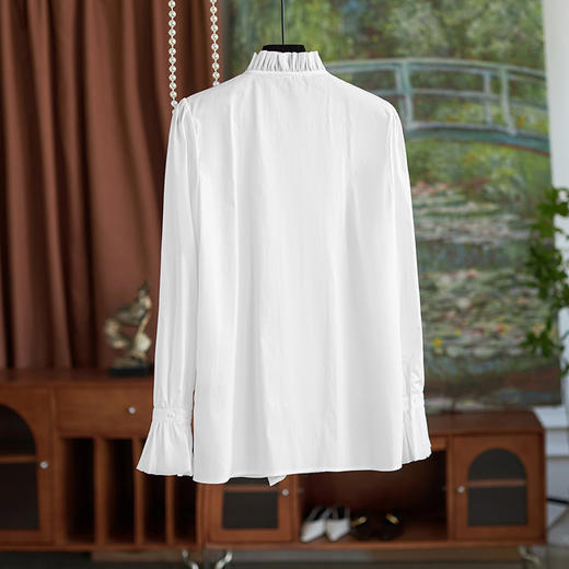 【高货wl】全新升级【铂金会员266/天猫359/差价93】(12013) 洛诗琳法式名媛宫廷风木耳荷叶边领衬衫女长袖上衣春款 商品图1