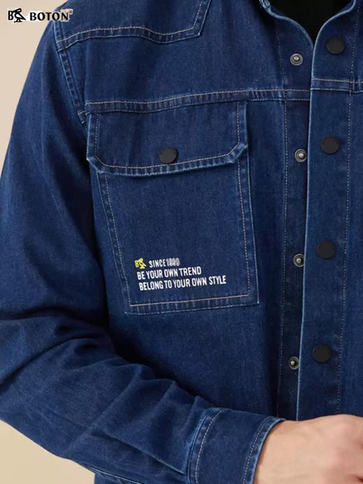 波顿男士高端柔软牛仔长袖衬衫休闲百搭外套MS619123 商品图3