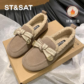 【绒里可选】星期六蝴蝶结甜美豆豆鞋SSC3111F4E/SSC4111F7D