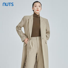 NUTS时尚优雅英伦风高级百搭中长款西装外套女241048391