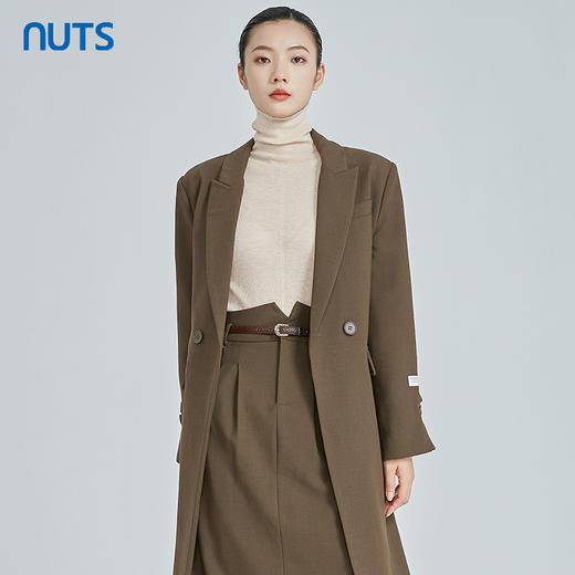 NUTS时尚优雅英伦风高级百搭中长款西装外套女241048391 商品图1