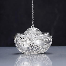 子佩集S999银【花缘宝藏】茶包【JJYS005】纯银元宝可打开茶具2412