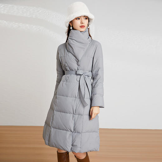 【高货kbnq】全新升级【铂金会员882/天猫1189/差价307】(25622) 洛诗琳收腰厚款东北极寒保暖白鸭绒过膝秋冬洋气女士外套 商品图0