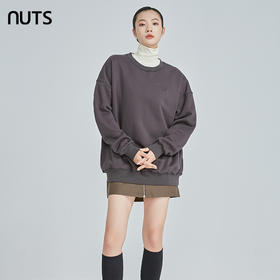 NUTS冬季新品时尚宽松遮肉纯色慵懒长袖T恤女241023159B