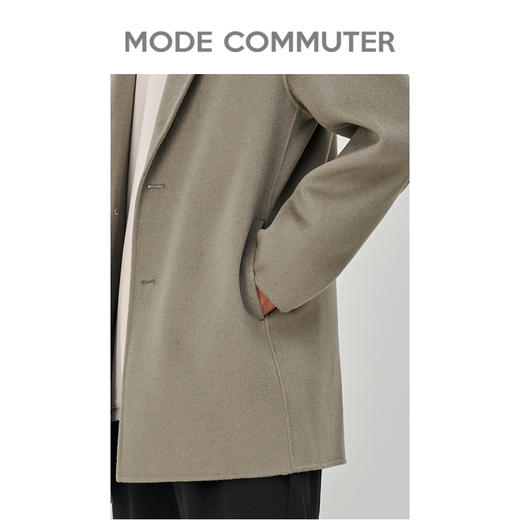 MC |MODE COMMUTER冬季翻领挺括保暖通勤长款羊毛大衣男MCD126070I 商品图3