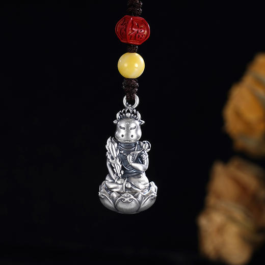 子佩集S999银【生肖护法】钥匙扣【PJ000562】纯银仿古十二生肖底座可转动2412 商品图5