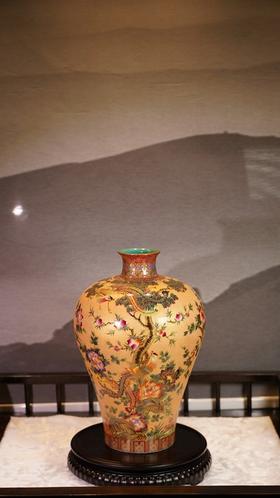 金丝珐琅有凤来仪梅瓶