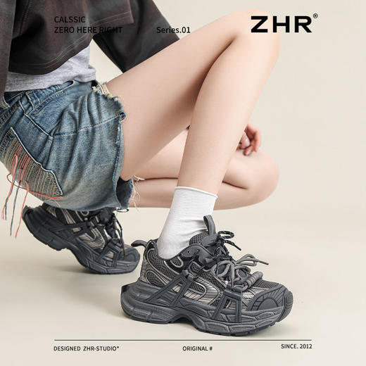 ZHR则则厚底内增高老爹鞋女2024新款ins时尚百搭超软运动休闲鞋女 商品图4