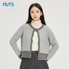NUTS秋冬款灰色拼色百搭通勤直筒显瘦短款针织外套女241053247 商品缩略图1