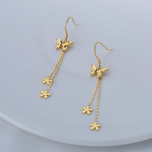 【宏艺珠宝】蝶舞繁花影·银s925耳饰 商品图2