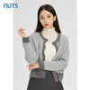 NUTS秋冬款灰色拼色百搭通勤直筒显瘦短款针织外套女241053247 商品缩略图2