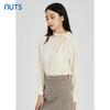 NUTS秋冬款简约设计感围巾领百搭宽松长袖套头衬衫女241013037B 商品缩略图2