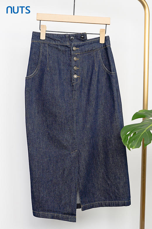 NUTS商场同款牛仔半身裙女开叉a字包臀裙131065084 商品图5